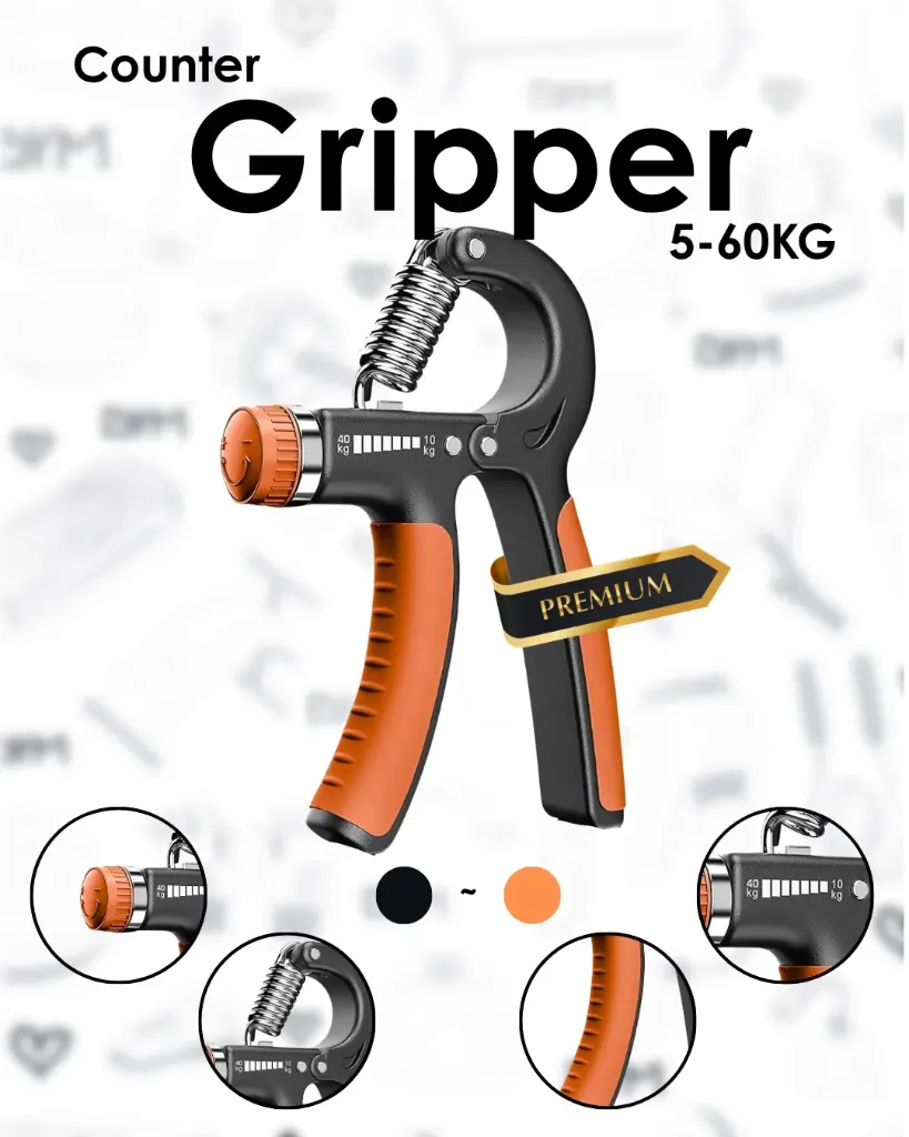 5-60KG Adjustable Gripper- Black/Orange