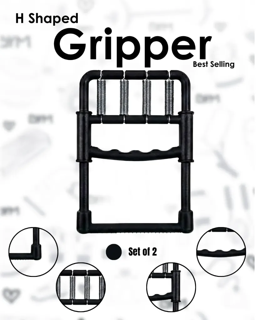 H Shaped Gripper Set of 2- Black