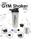 GYM Shaker Bottle 700ML- White/Blue/Black